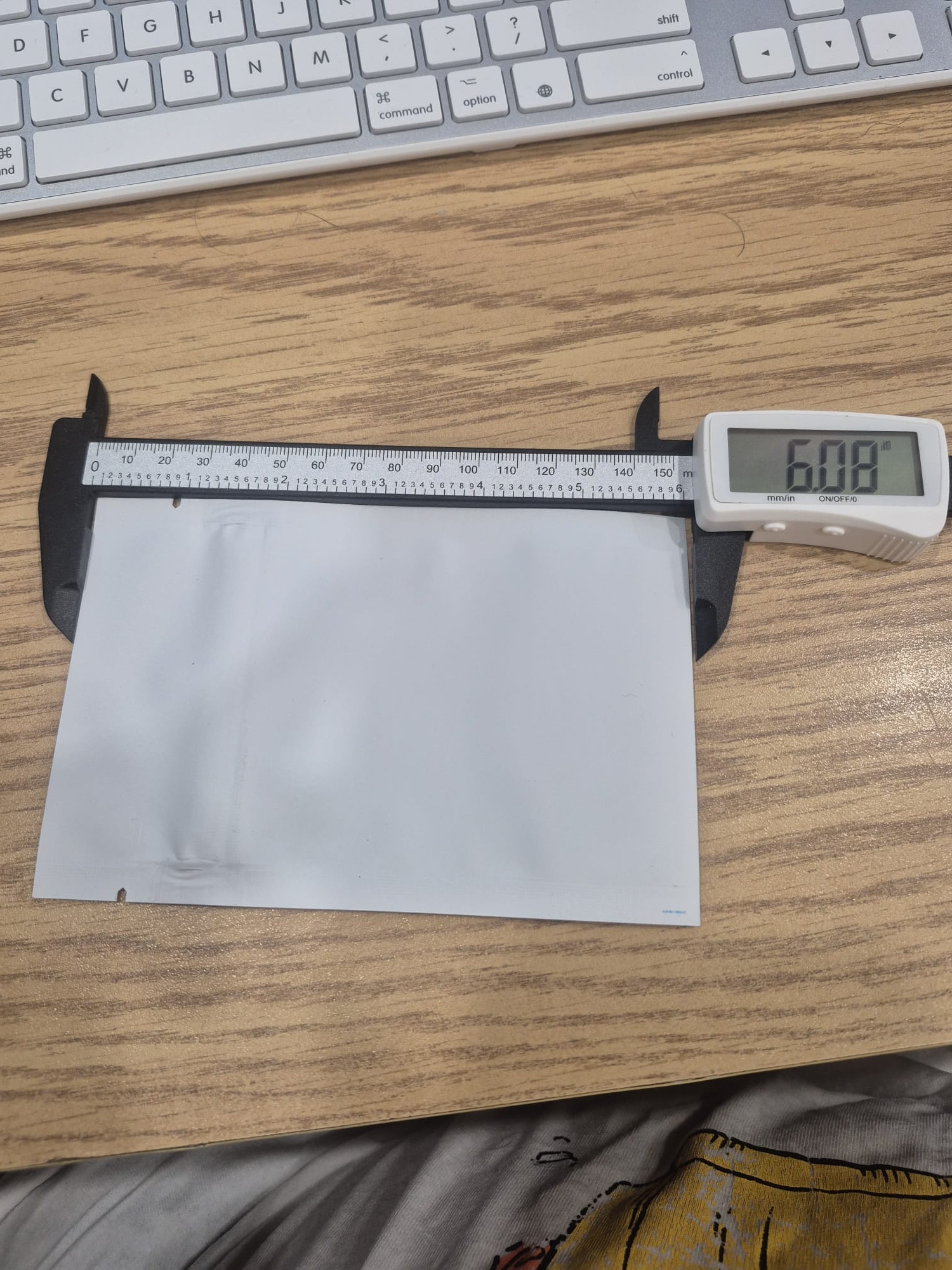 6.08" × 3.99" White 3-Side Seal Pouch
