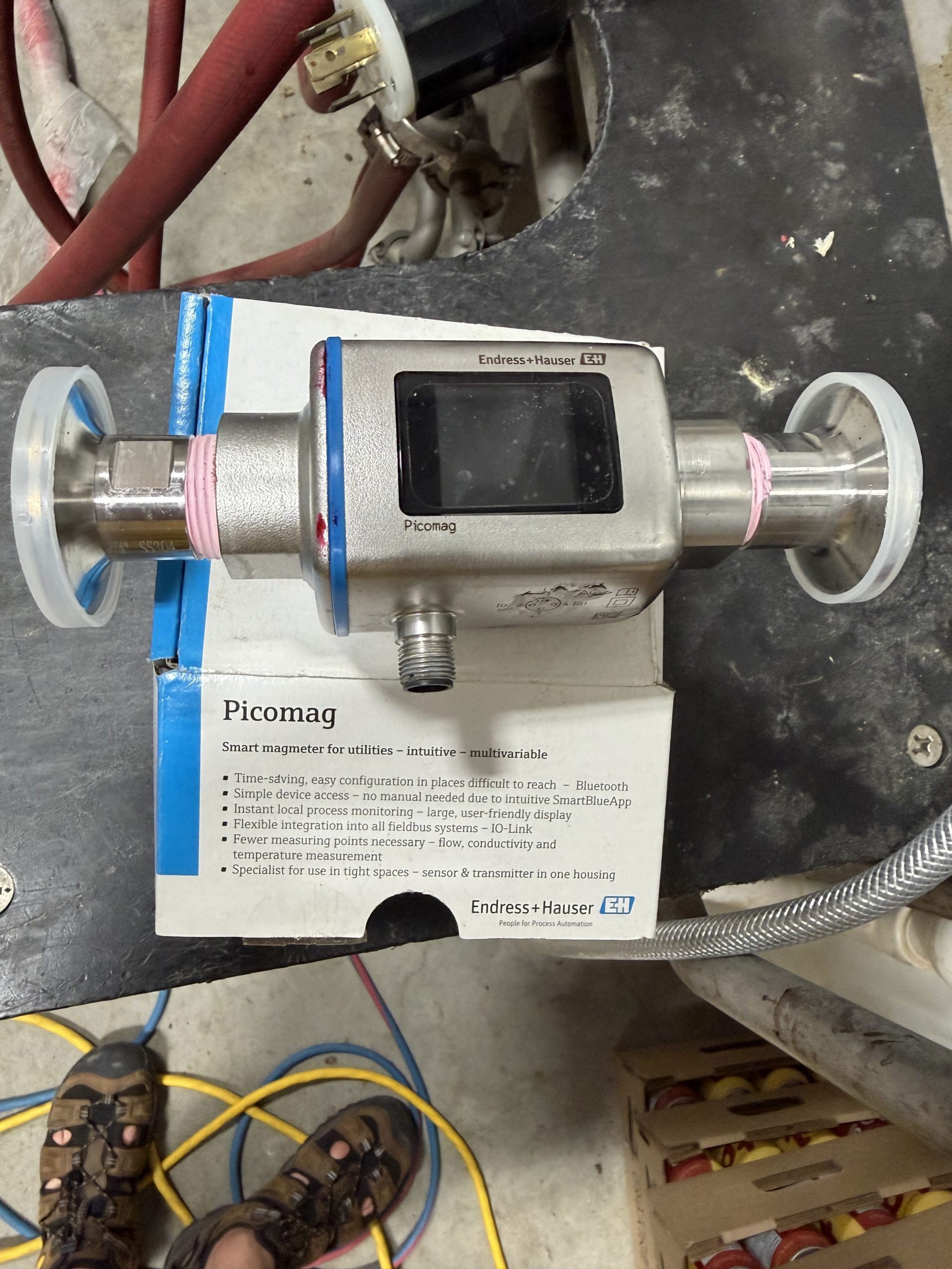 Endress+Hauser Picomag Electronic Flow Meter with Tri-Clamp Connections