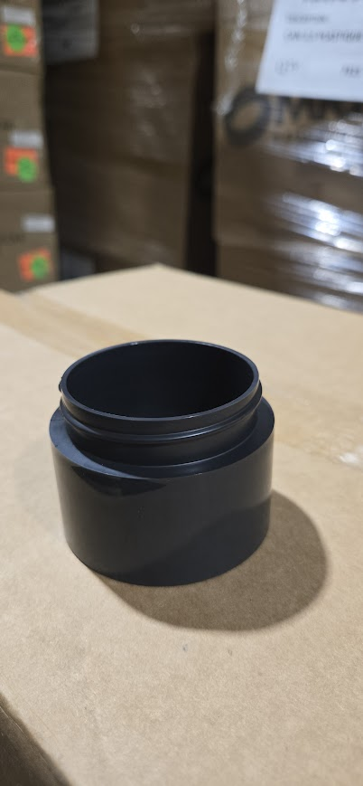 Black Plastic Jar – 3.5g with Matching Child-Resistant Lids