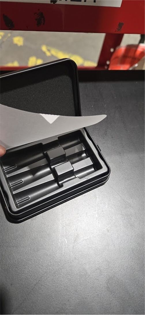 Black Hinged 3-Pack Pre-Roll Tin with Custom Insert