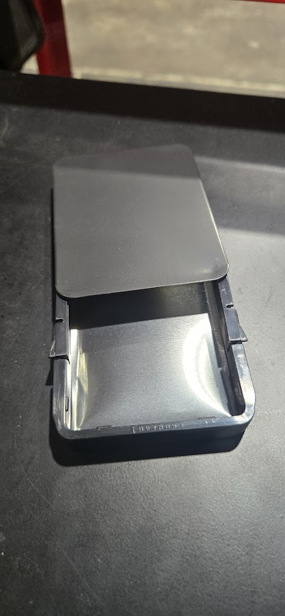 Black Sliding Tin with Plastic Button