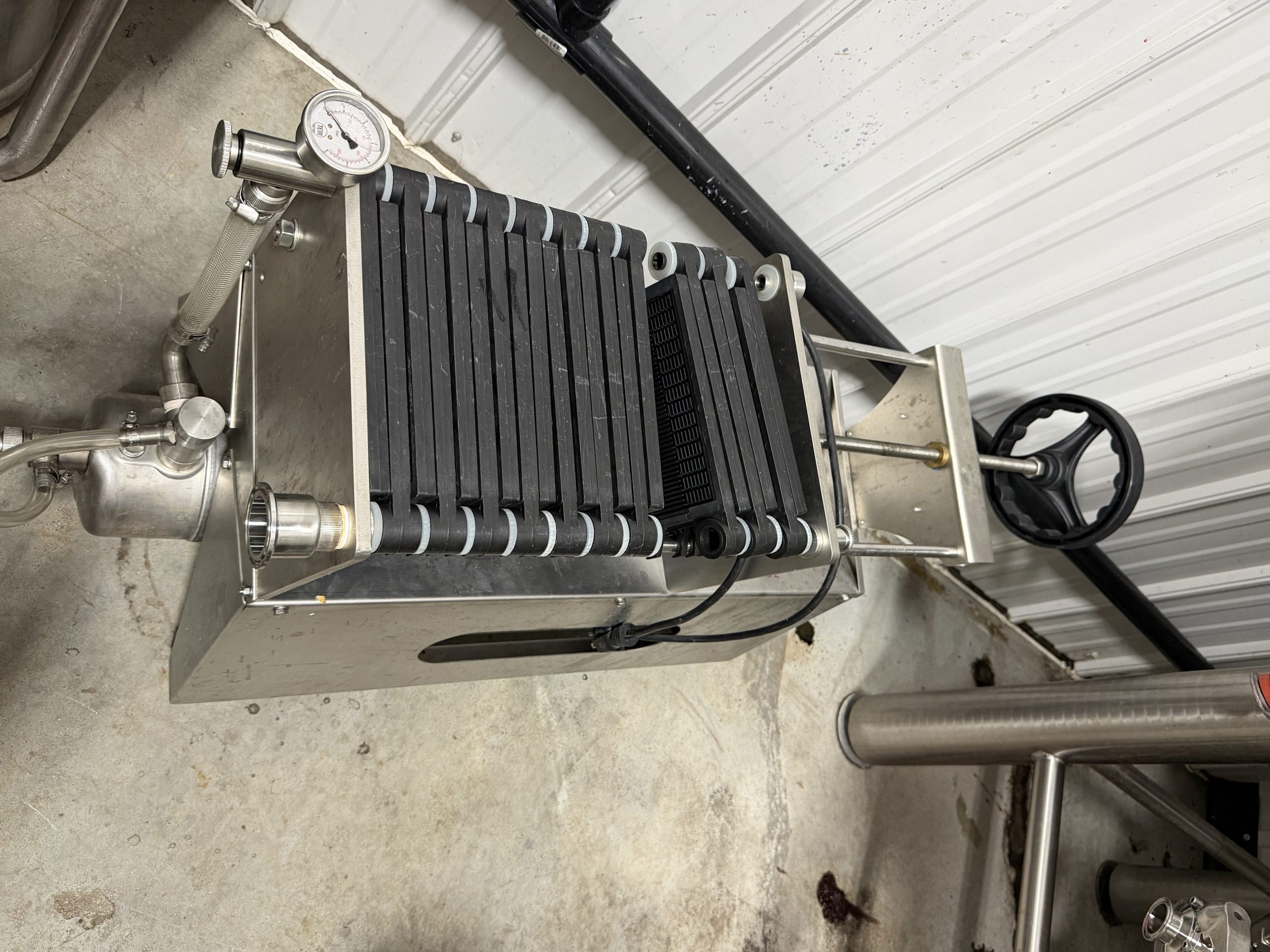 PICO 20×20 Plate & Frame Filter | 40 Plate Beverage Filtration System | Stainless Steel Construction