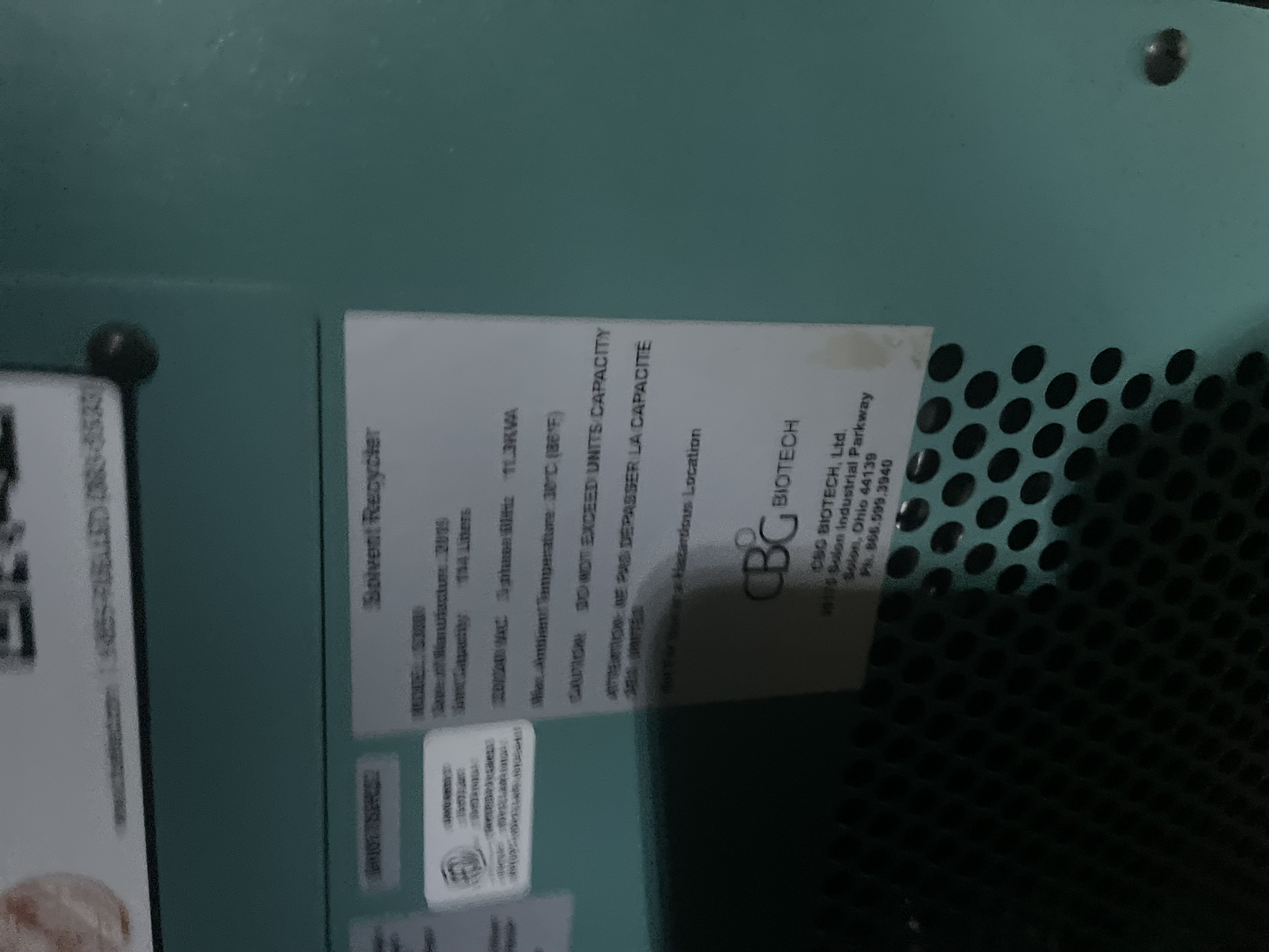 CBG Solvent Recovery Unit