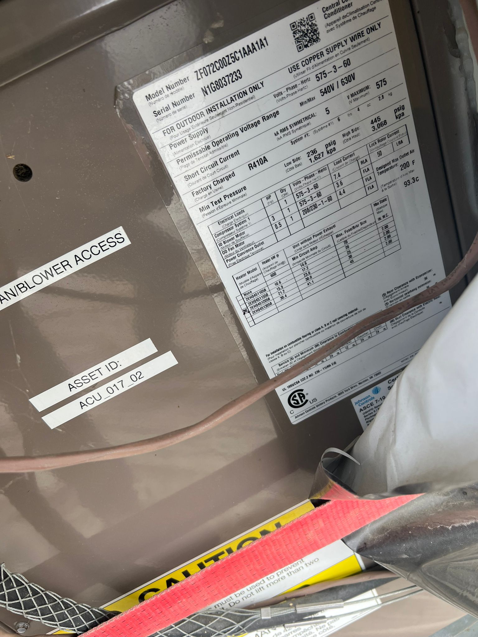 York Central Air Conditioning Unit 6 Tons