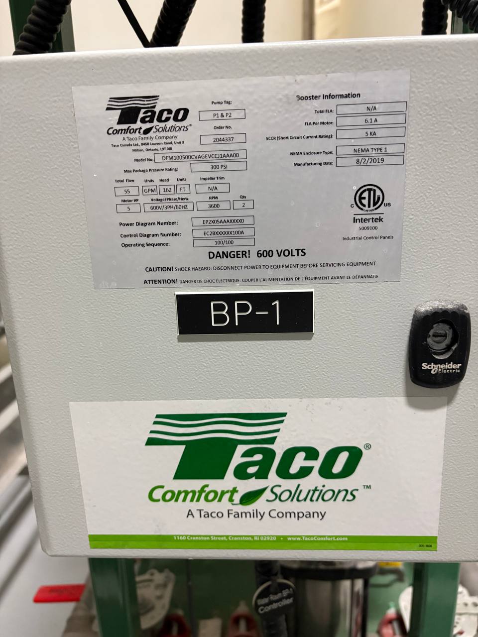 TACO Comfort Solutions booster pump system