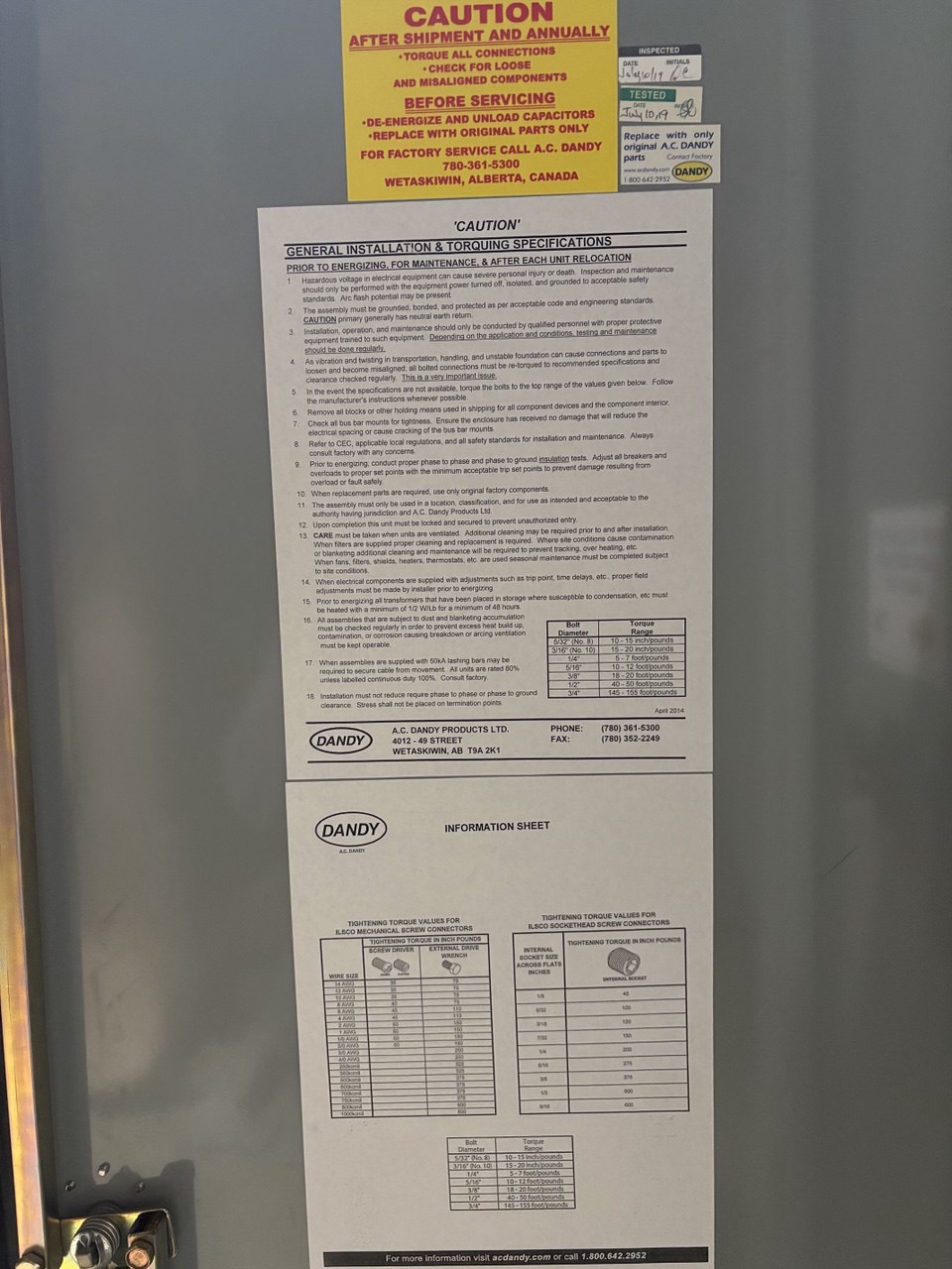 The A.C. Dandy PDC-SP 200A 600V power distribution cabinet - ECONOMY POWER DISTRIBUTION CENTER