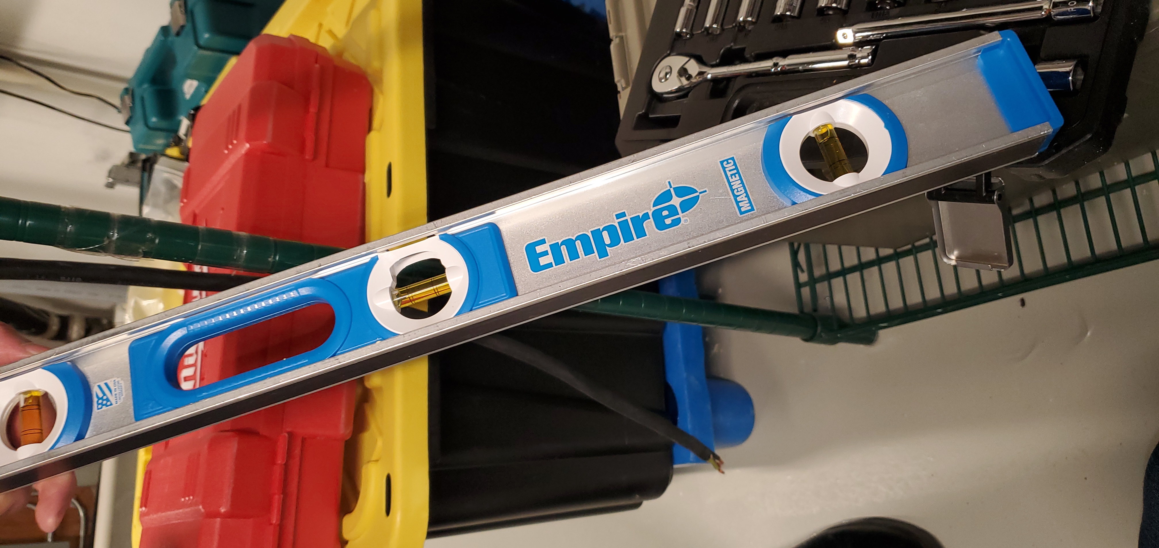 EMPIRE LEVEL True Blue, 2 Foot em75 Series Magnetic Level, 3 Vials, 24 Inch