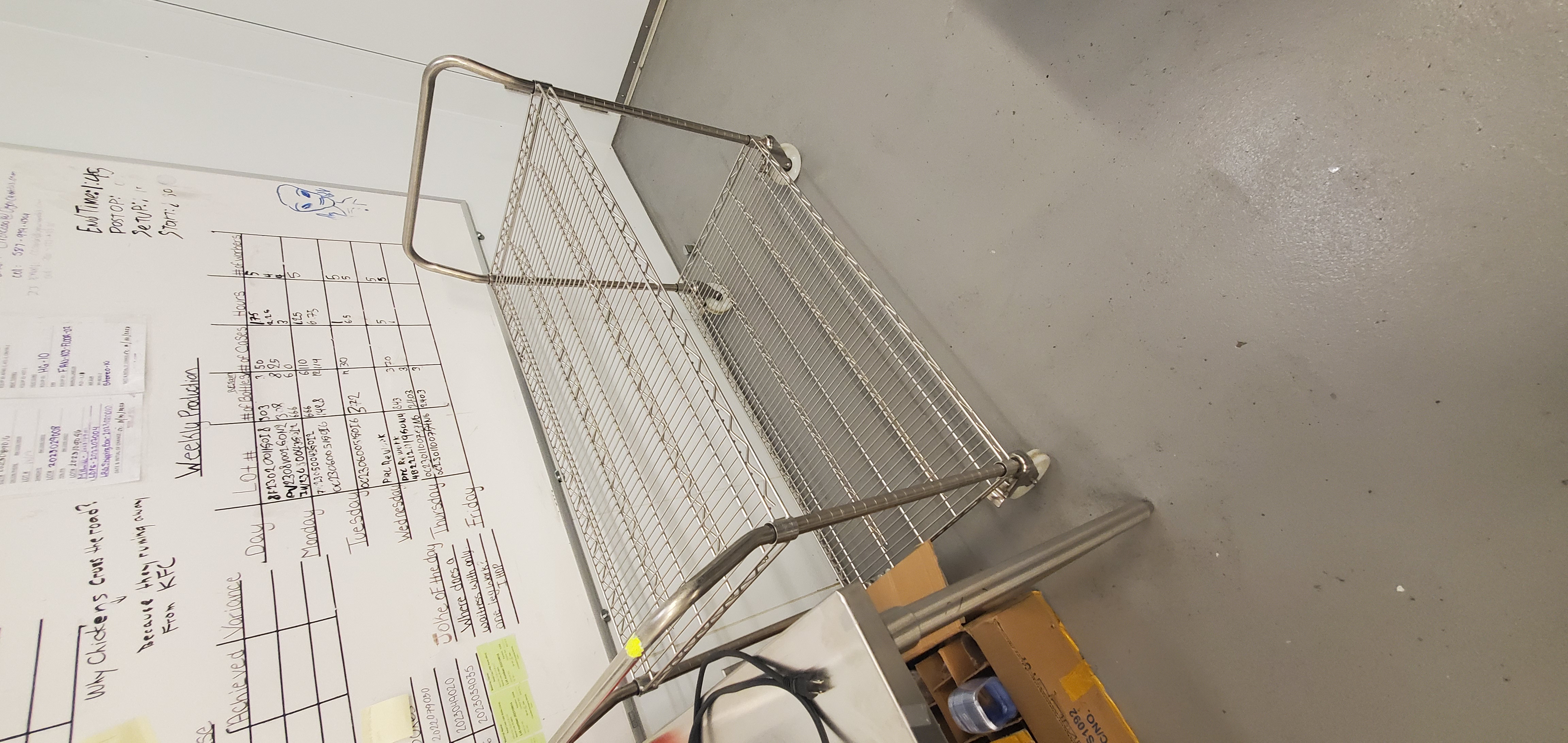 Double Decker Stainless Steel Rolling Rack 5 feet long 2 feet wide 3 feet tall