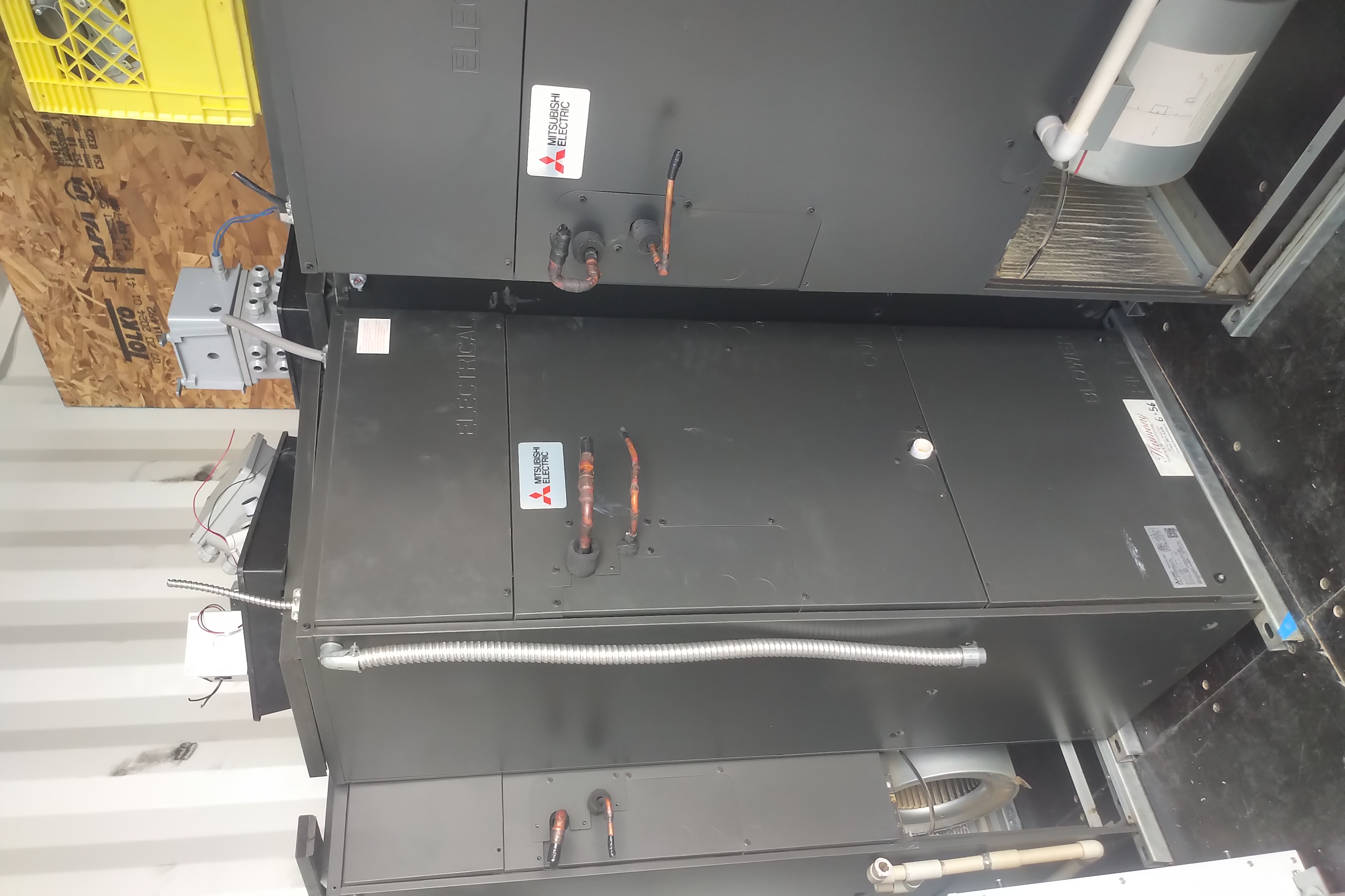 Mitsubishi air handlers with roof top units