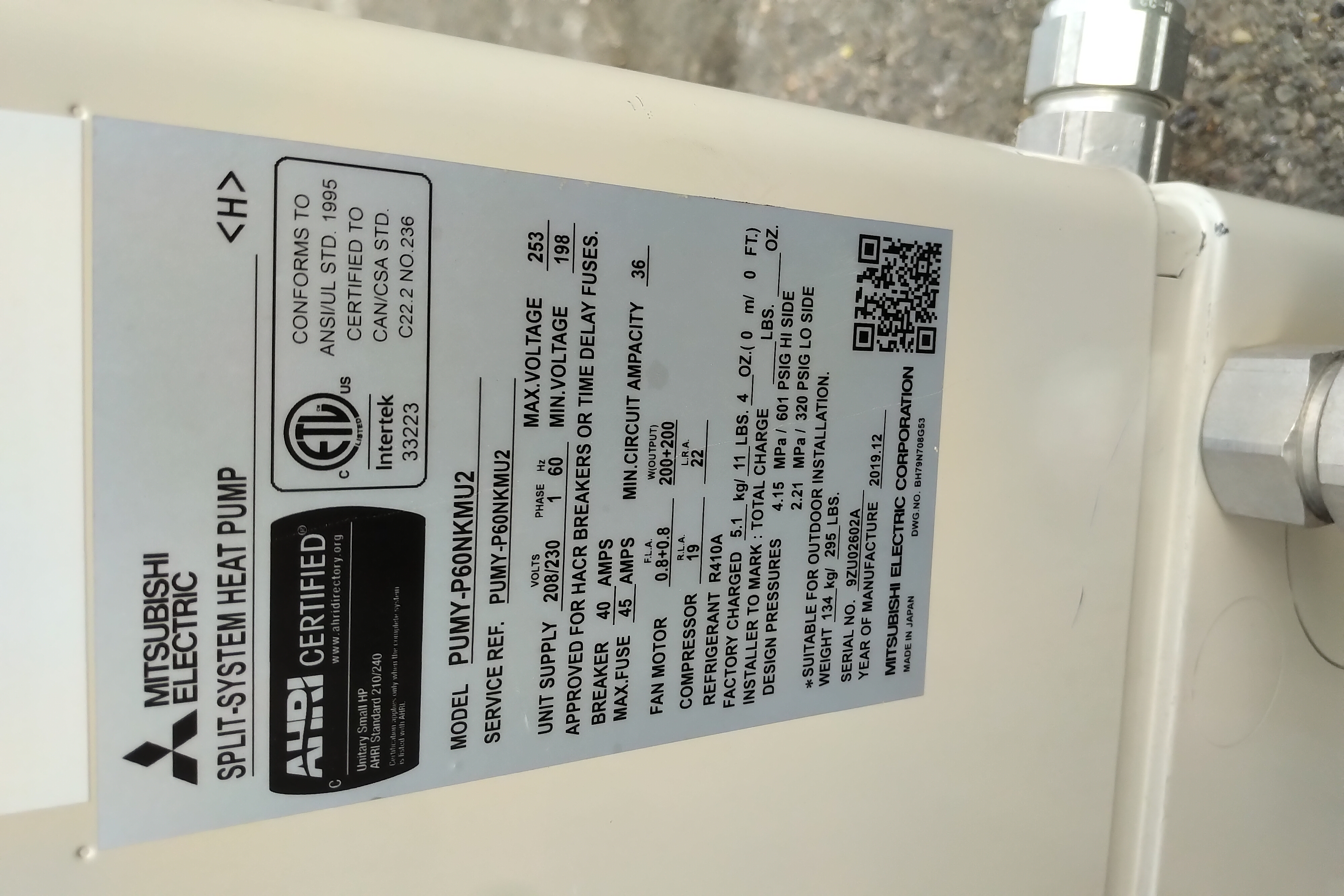 Mitsubishi split system heat pumps