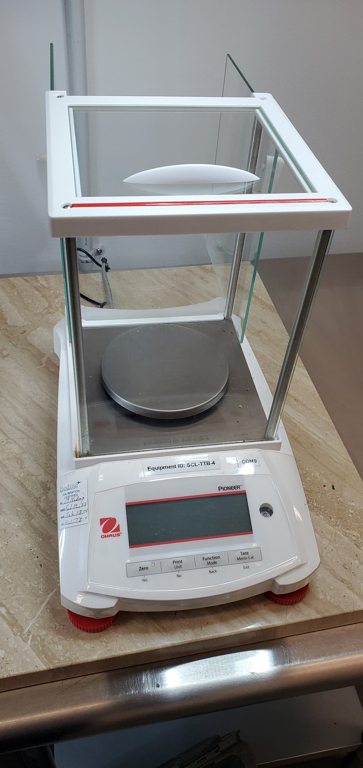 Ohaus PX224 Pioneer Analytical Balance, 220g x 0.0001g, Internal Calibration with Draftshield