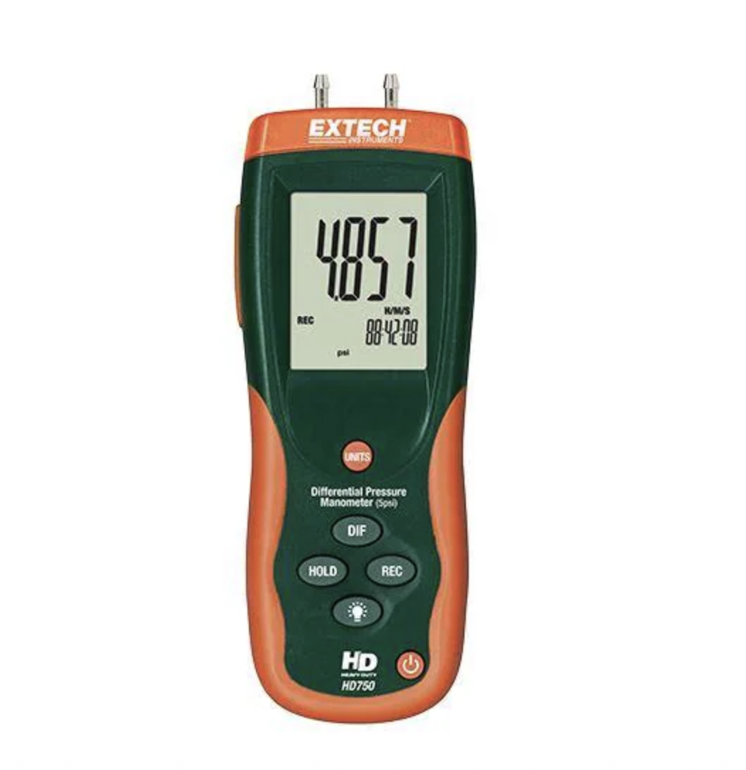 Extech HD750 Differential Pressure Manometer-5PSI