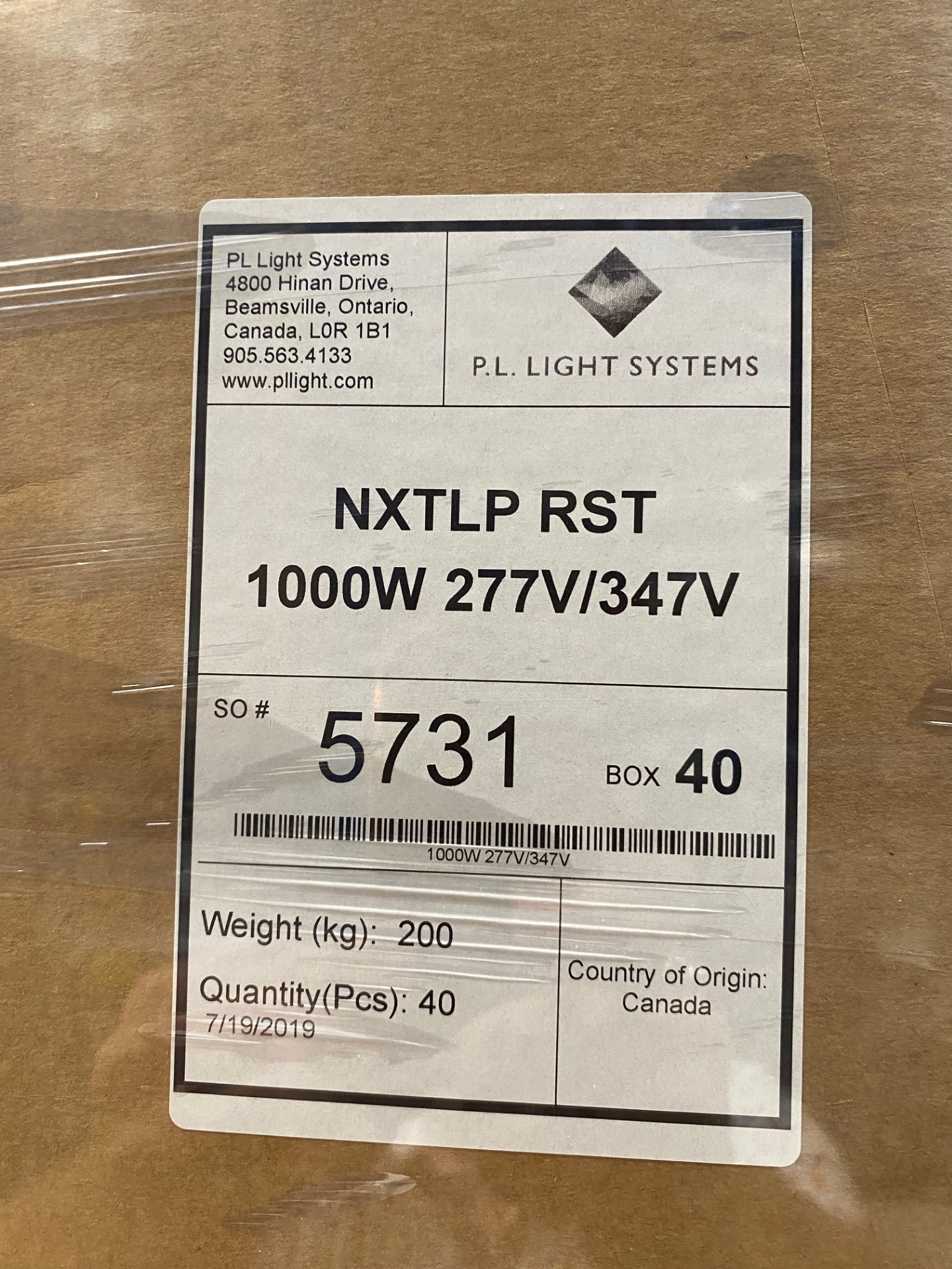 P&L 1000W HPS Double Ended Fixtures