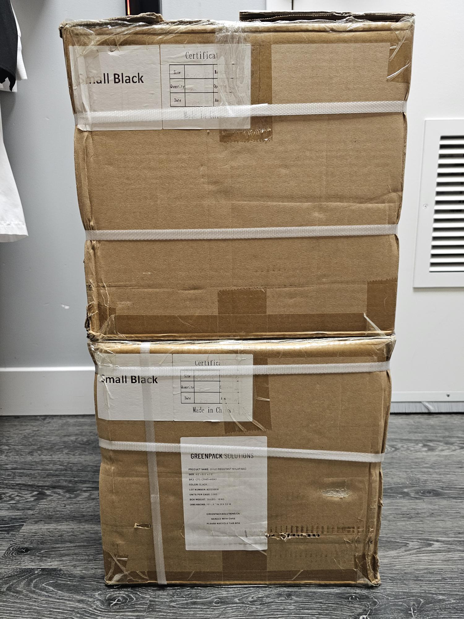 Black Mylar Bag 4x6x2\"